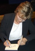Julie Walters signs autograph book