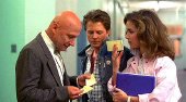 James Tolkan, Michael J Fox & Claudia Wells in 'Back to the Future'