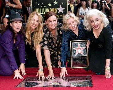 The Go-Go's with their star on the Hollywood Walk of Fame