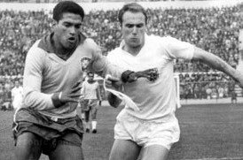 Ray Wilson and Brazilian, Garrincha, in 1963