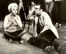 Barbara Windsor with Lionel Bart in rehearsal for 'Twang!!'