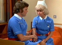 Kenneth Cope & Barbara Windsor in 'Carry On Matron' (1972)