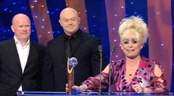 Barbara Windsor receives her 'Lifetime Achievement Award' from Steve McFadyen & Ross Kemp in 1999