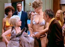 Barbara Windsor, Margaret Nolan & Sid James in 'Carry On Girls' (1973)