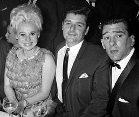 Barbara Windsor with her first husband Ronnie Knight and Reggie Kray