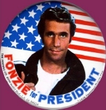 Fonzie for President badge