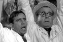 Norman Wisdom & Edward Chapman in 'A Stitch in Time'