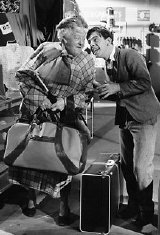 Norman Wisdom with Margaret Rutherford in 'Trouble in Store'
