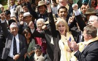 Joanna Lumley celebrates the success of her campaign for Gurkha's rights