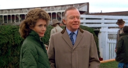 Ann Bell & Peter Barkworth as Aldaniti's owners Valda & Nick Embiricos in the film 'Champions' (1984)