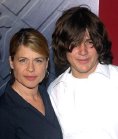 Linda Hamilton with her son Dalton at the premiere of 'Hellboy' in 2004
