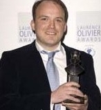 Rory Kinnear with his Olivier Award for his performance as Sir Fopling Flutter in 'The Man of Mode'