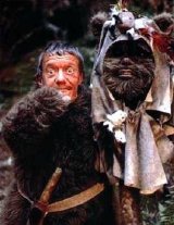 Kenny Baker in his Ewok costume as Paploo in 'Return of the Jedi'