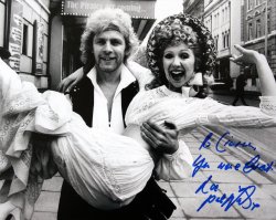 Paul Nicholas signed photo of him and Bonnie Langford in 'The Pirates of Penzance'