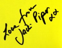 Jacki Piper's signature in 'The Carry On Companion'